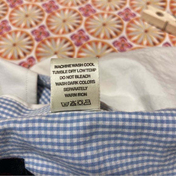 Devon Harris Men's White with Blue Gingham Sleeves 100% Cotton Button Down Shirt - Picture 10 of 12